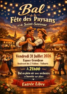 Vendredi 31 juillet 2026 : Bal de la Fête des Paysans et de la Saint-Sauveur