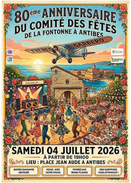 Samedi 4 juillet 2026 : 80e anniversaire du comité des fêtes de la Fontonne