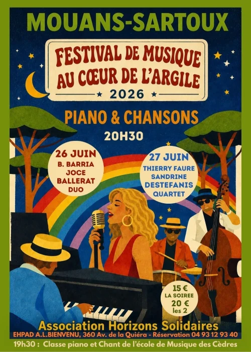 Les 26 et 27 juin 2026 : Festival de musique « Au cœur de l’Argile »