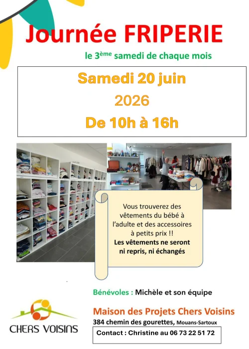 Samedi 20 juin 2026 : Journée Friperie