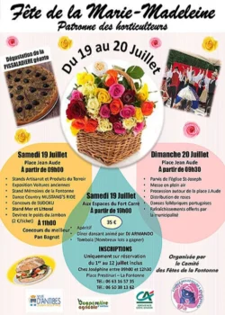 Les 25 et 26 juillet 2026 : Fête de la Marie Madeleine