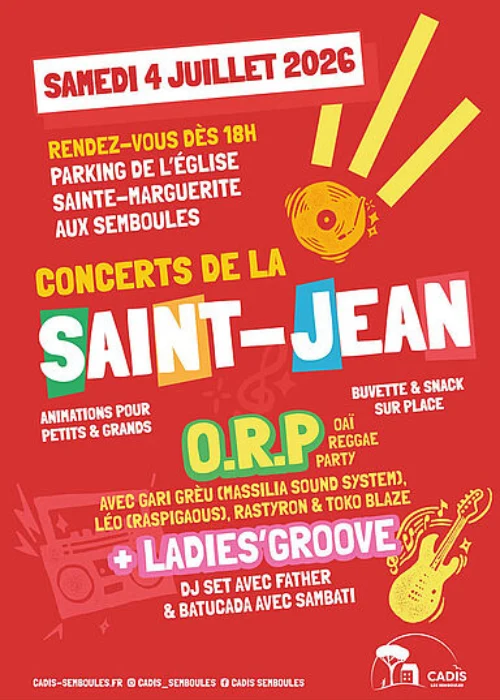 Samedi 4 juillet 2026 : Concerts de la Saint Jean