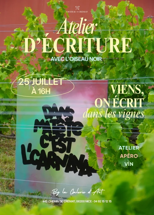 Samedi 25 juillet 2026 : Atelier d'écriture "Viens, on écrit dans les vignes"