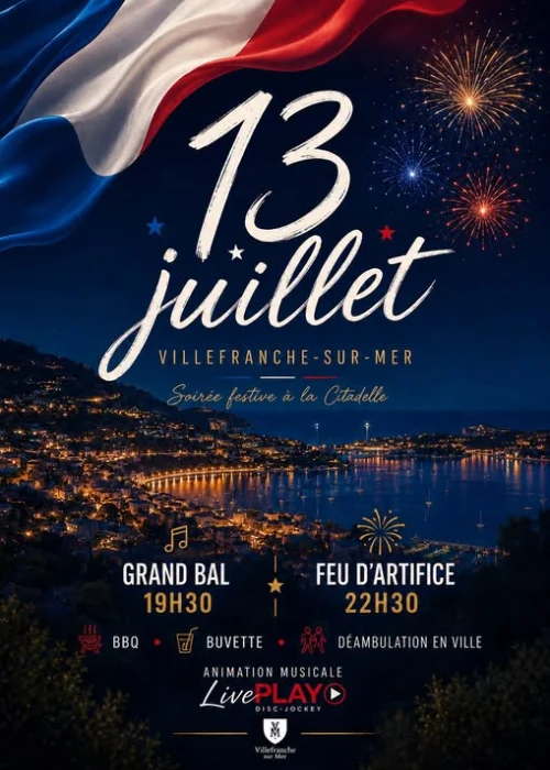 Lundi 13 juillet 2026 : Grand Bal et feu d'artifice