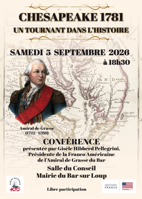 Samedi 5 septembre 2026 : Conférence "Chesapeale 1781, un tournant dans l'histoire"