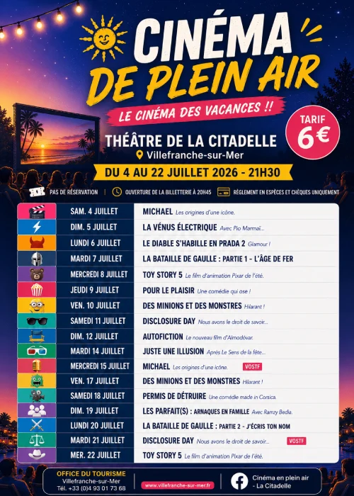 Cinéma plein air villefranche sur mer