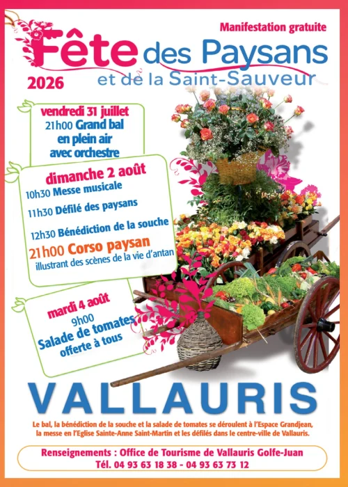 Dimanche 2 août 2026 : Fête des Paysans et de la Saint-Sauveur