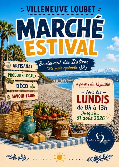Marché estival Villeneuve Loubet