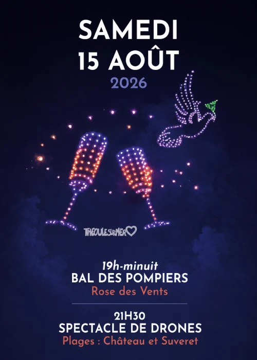 Samedi 15 août 2026 : Bal des pompiers & spectacle de drones