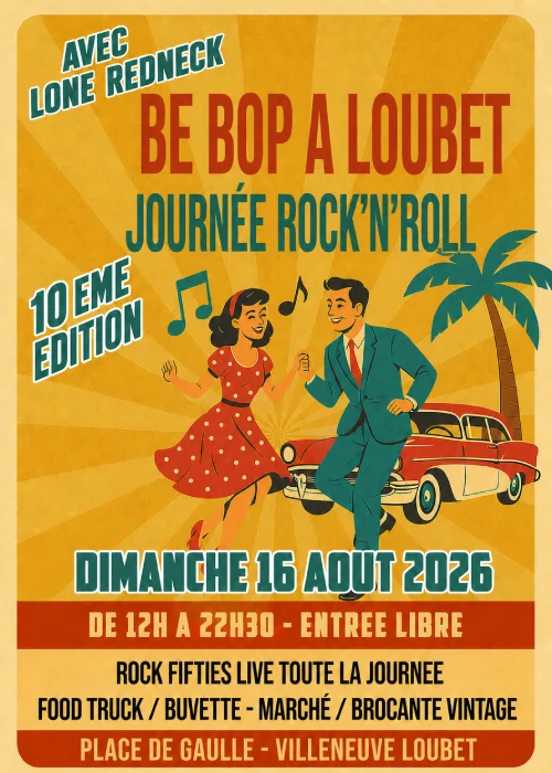 Dimanche 16 août 2026 : 10 eme edition Be Bop a Loubet