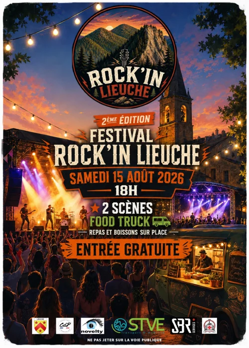 Samedi 15 août 2026 : 2ᵉ Édition du Festival Rock'in Lieuche