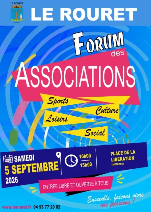 Samedi 5 septembre 2026 : Forum des associations