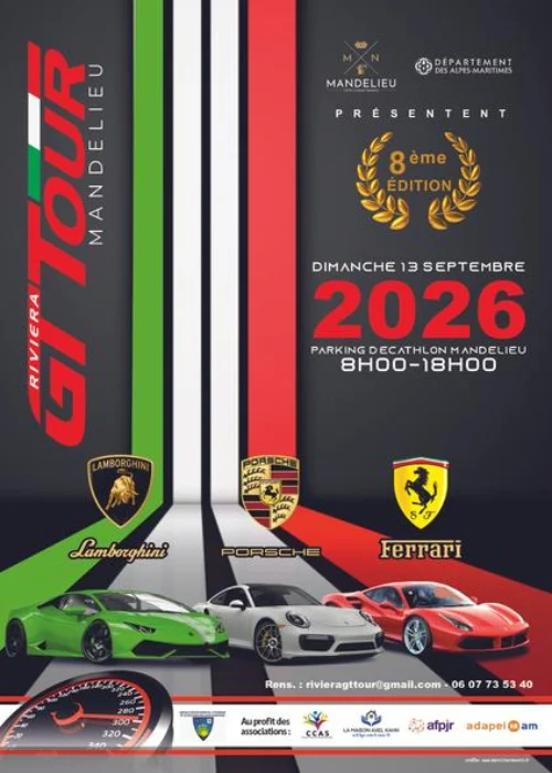 Dimanche 13 septembre 2026 : RIviera GT Tour 2026