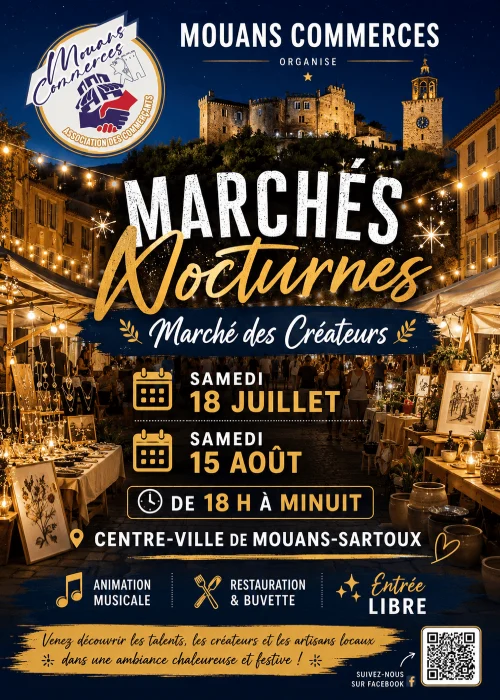 Samedi 15 août 2026 : Marché nocturne