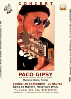 Samedi 26 septembre 2026 : PACO GIPSY - Soirée Flamenca / Rumba Gipsy