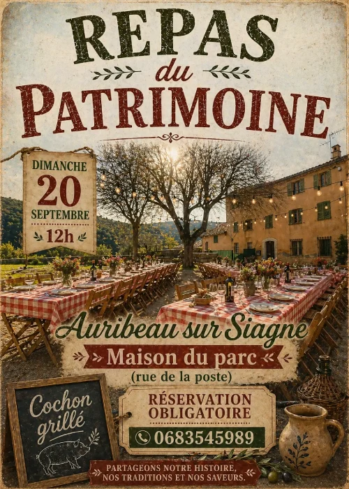Dimanche 20 septembre 2026 : Repas du patrimoine