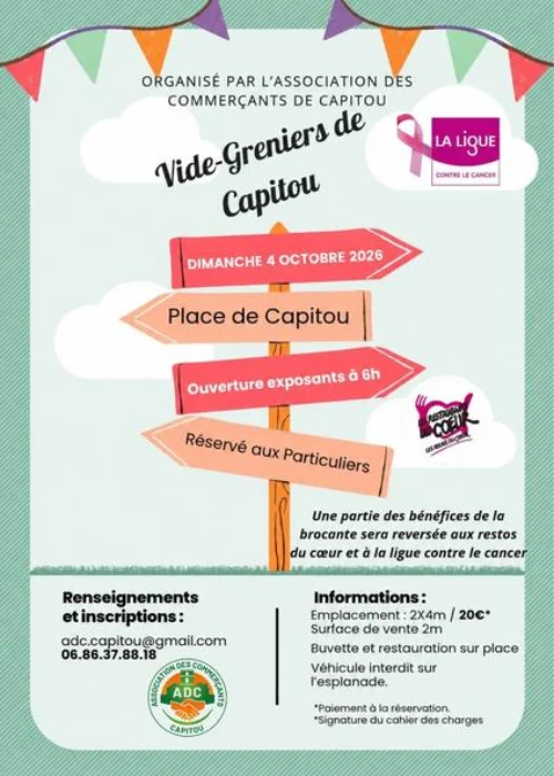Dimanche 4 octobre 2026 : Vide-greniers de Capitou