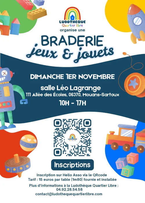 Dimanche 1er novembre 2026 : Braderie Jeux & Jouets