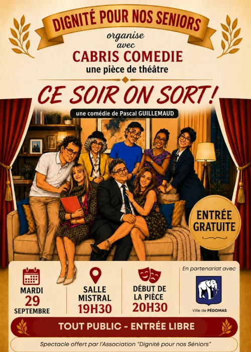 Mardi 29 septembre 2026 : Théâtre « Ce soir on sort ! »