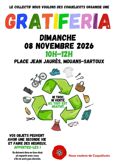 Dimanche 8 novembre 2026 : Gratiferia