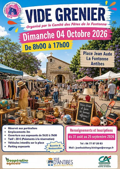 Dimanche 4 octobre 2026 : Vide Grenier de la Fontonne