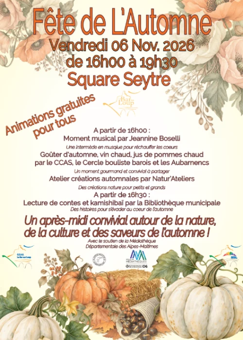 Vendredi 6 novembre 2026 : Fête de l’Automne