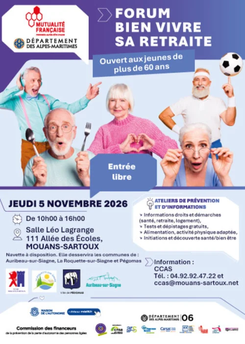 Jeudi 5 novembre 2026 : Forum Bien vivre sa retraite